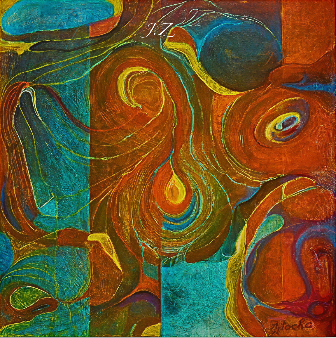 United Colours by Josef Zetocha, 48 by 48 inch oil on canvas, 2020