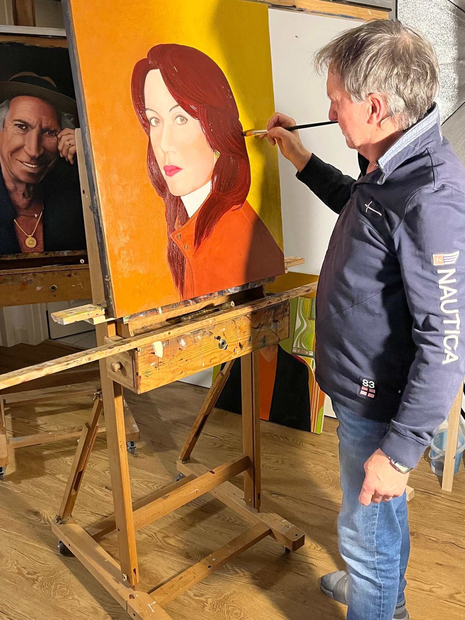 Josef Zetocha with his artwork